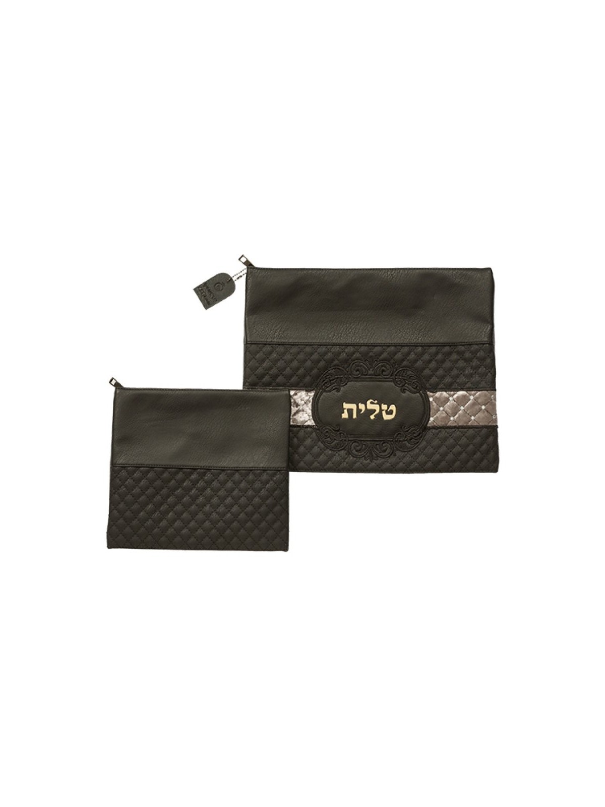 סט תיקי תפילין טלית דמוי עור שחור ... | תיקי טלית ותפילין